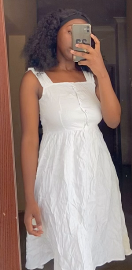 Beautiful elegant women's in white dress  size: M