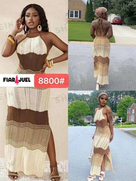 Robe de plage décolleté fente