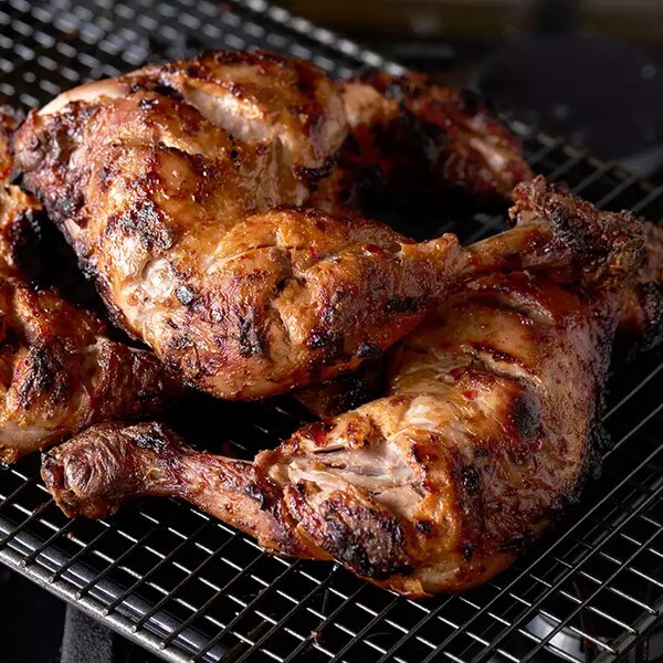 Poulet braisé entier, alloco