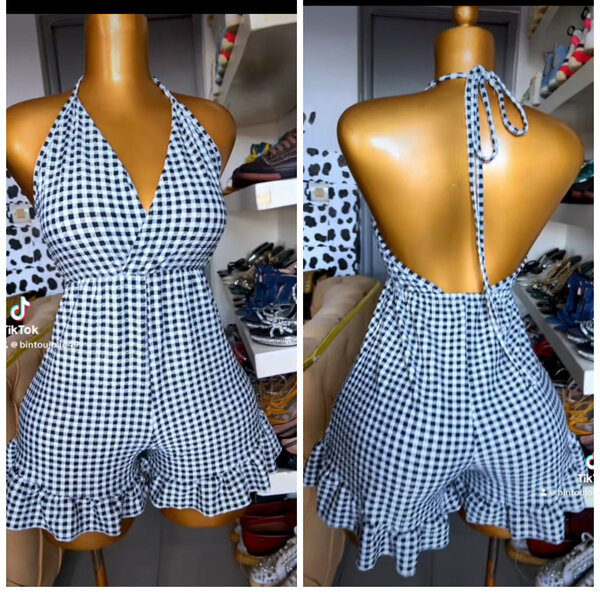 Combinaison à carreaux femme