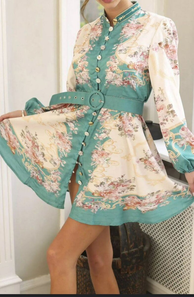 Ladies Floral Dress With Belt