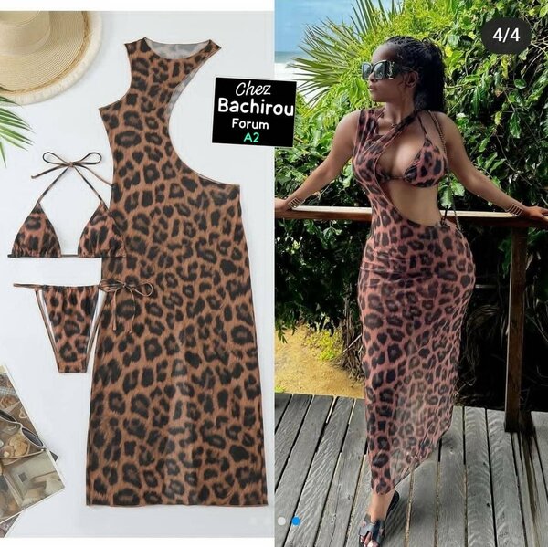 Robe et Maillot Léopard Femme