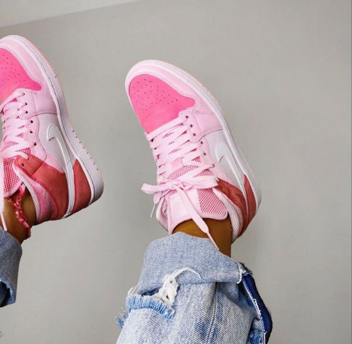 Baskets montantes roses tendance