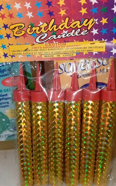 Bougie d'anniversaire 10 cm lot(6)