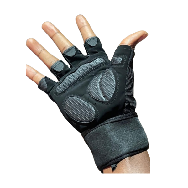 Quality leather hand gloves in black