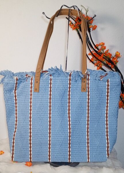 Sac cabas en toile rayée