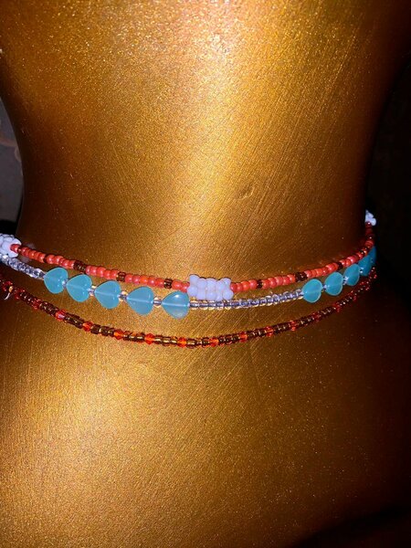 Ceinture perlée colorée