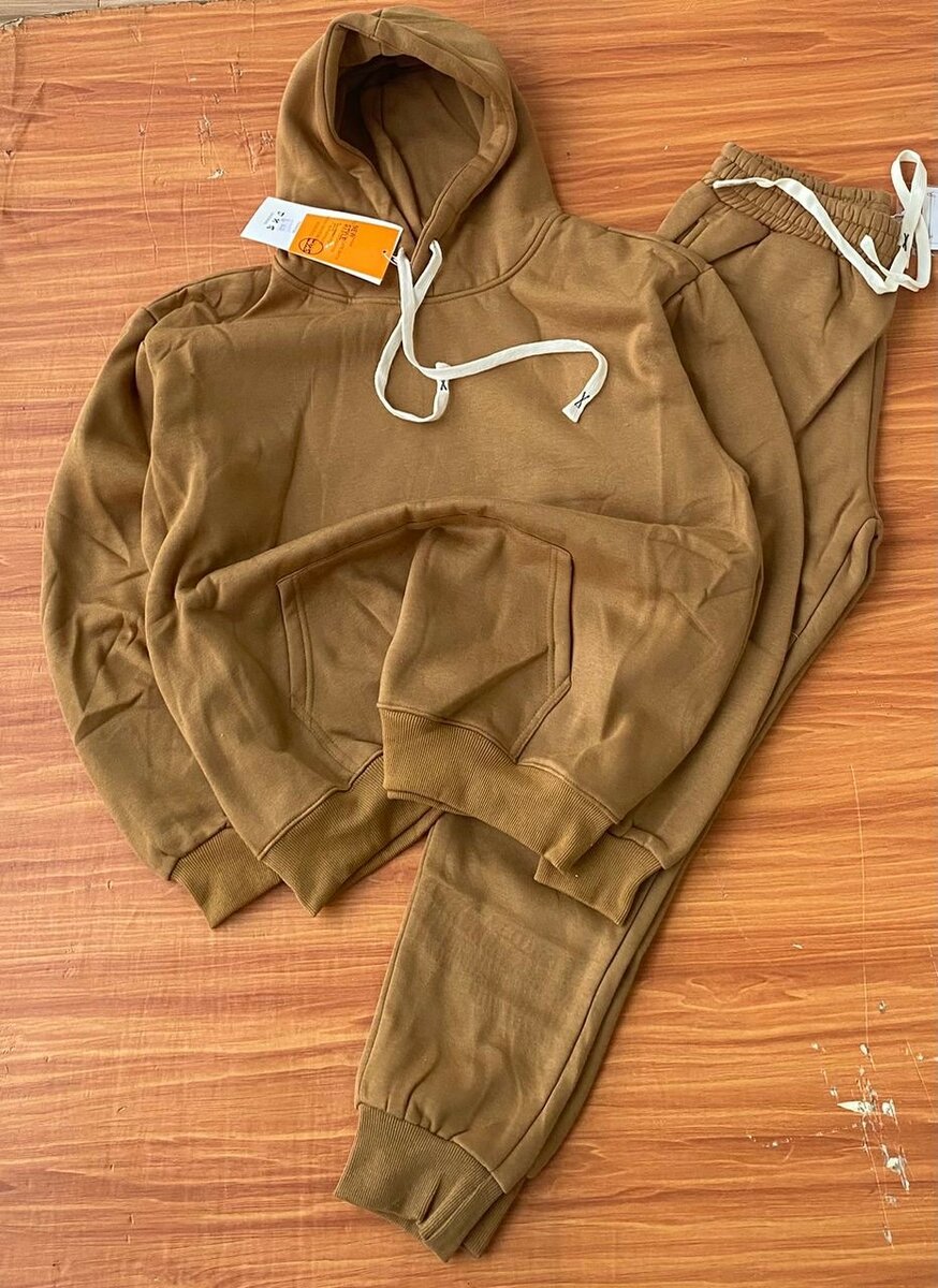 PLAIN HOODIE TOP AND DOWN