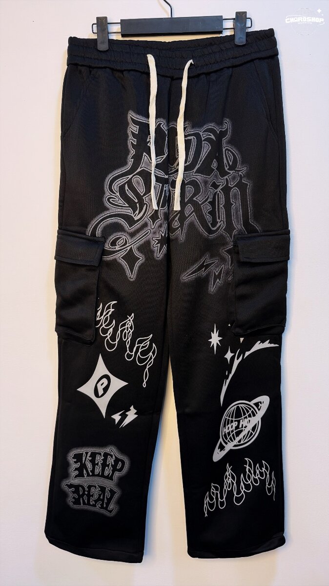 Pantalon cargo streetwear noir