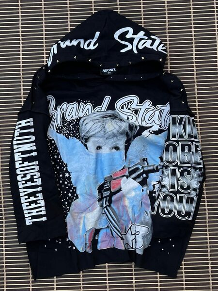 Sweat à capuche imprimé Star