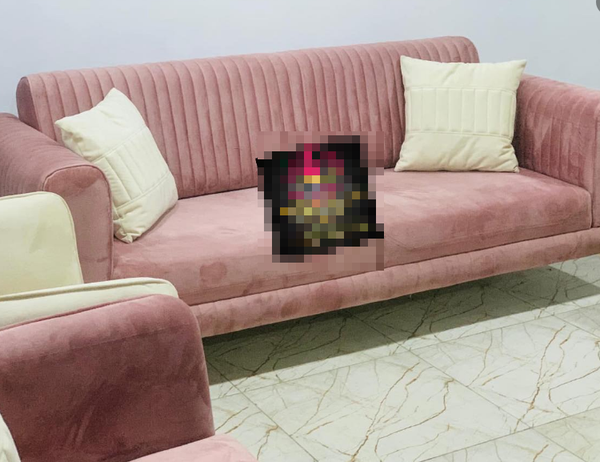 white and pink furniture set