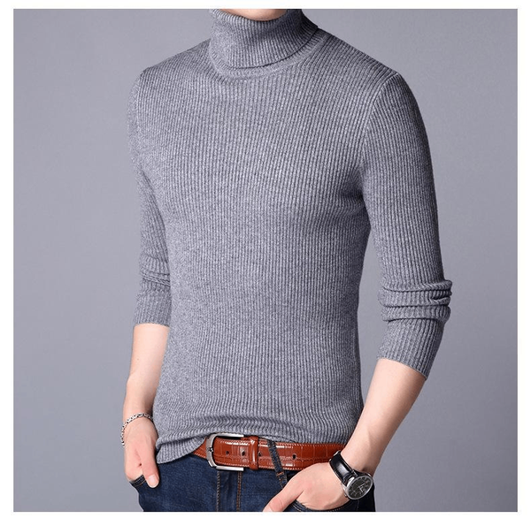 Men's Ribbed Plain Highneck