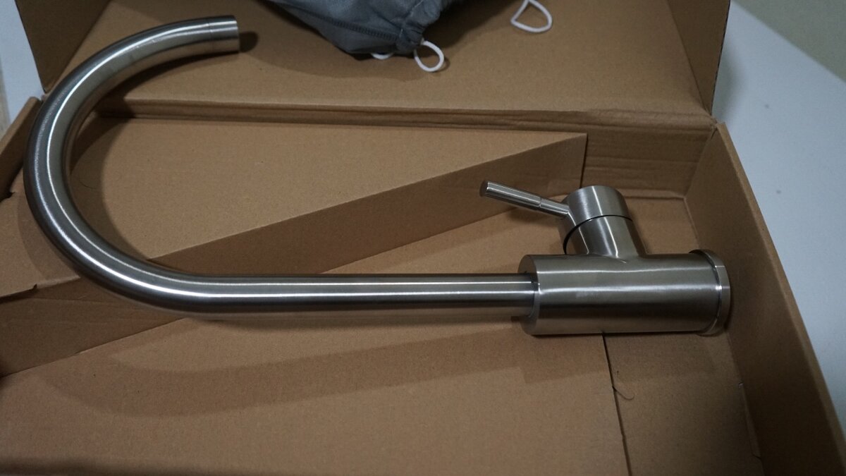 Stainless steel kitchen faucet