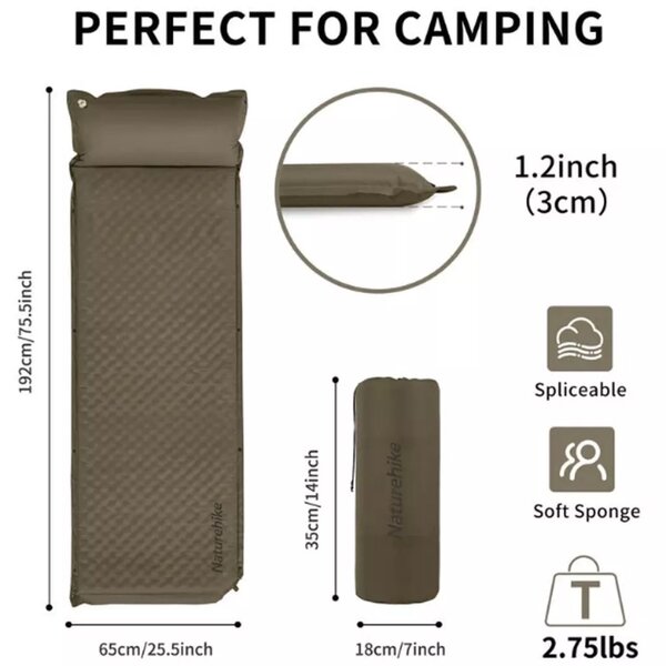 Самонадувающийся коврик naturehike