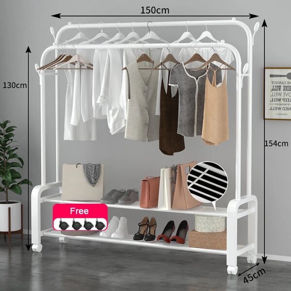 High quality clothes rack with shoe rack