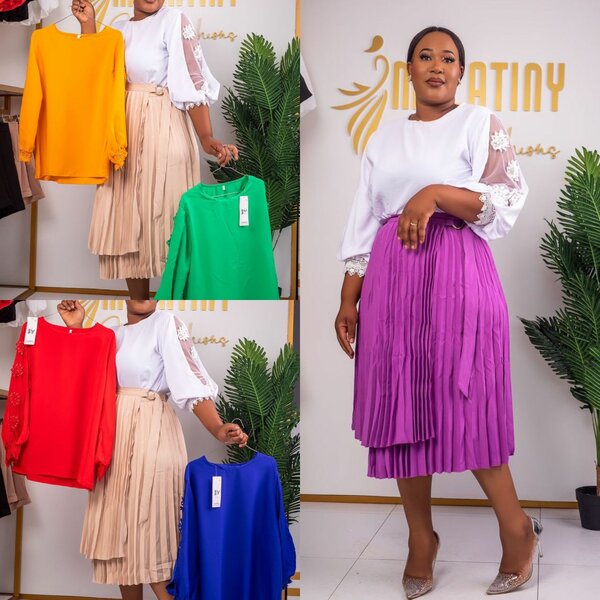 Purple pleated Skirt