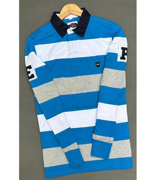 Polo rayé homme manches longues