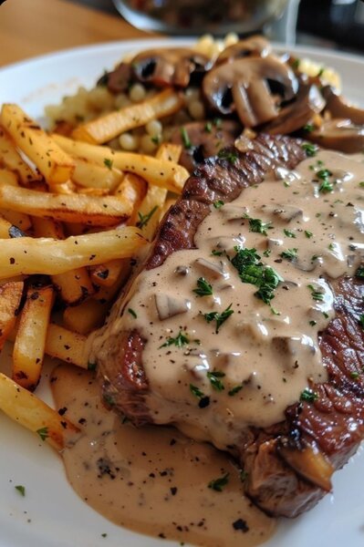 Entrecôte accompagné de Pomme