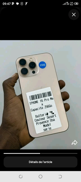 iPhone 16 Pro Max 256Go