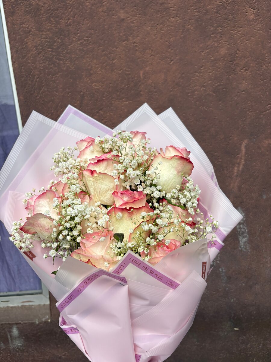 Bouquet de roses pastel