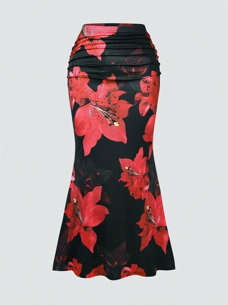 Jupe Évasée Imprimée Femme