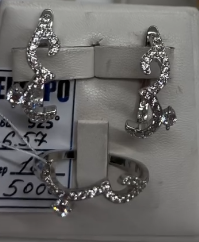 Роскошный комплект из чистого серебра 925 пробы•