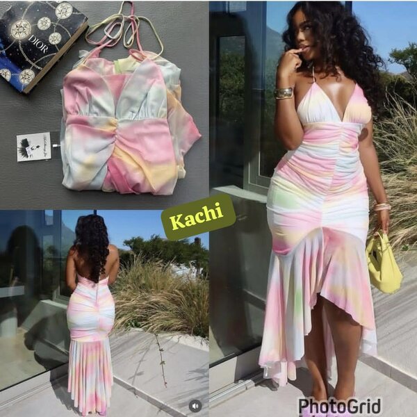 Robe longue multicolore élégante