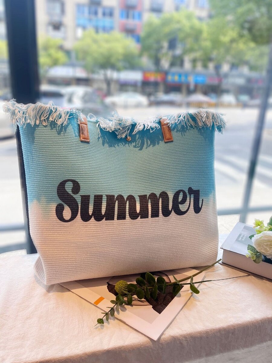 Summer canvas tote bag