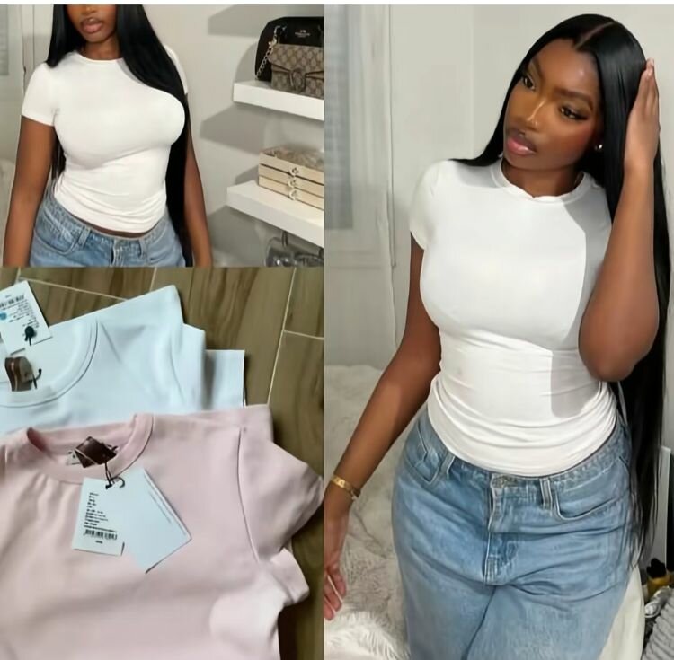 T-shirt basique femme multicolore