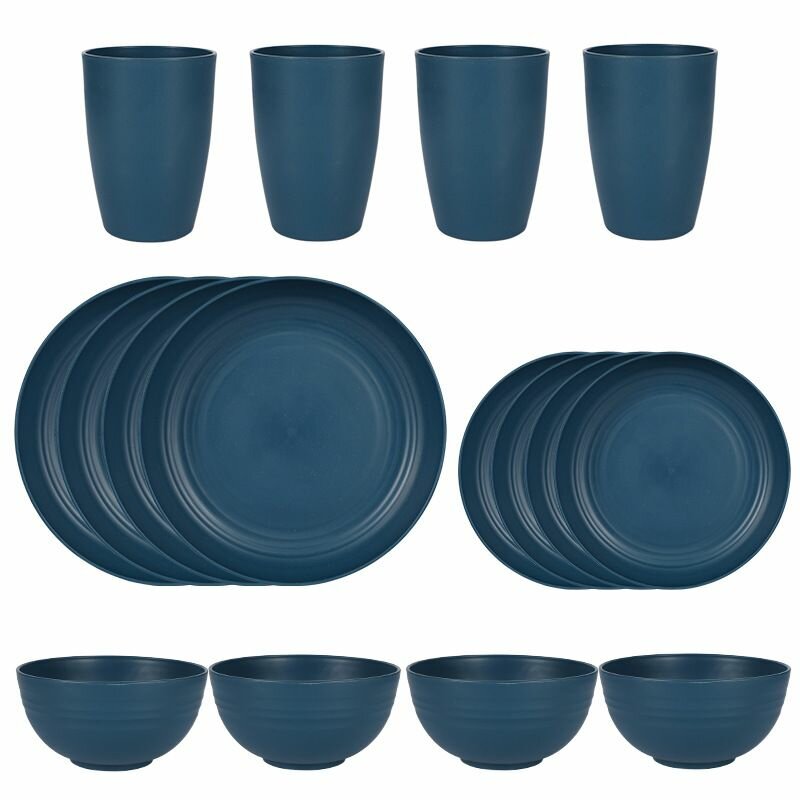 16pcs PP Plastic dinnerware set