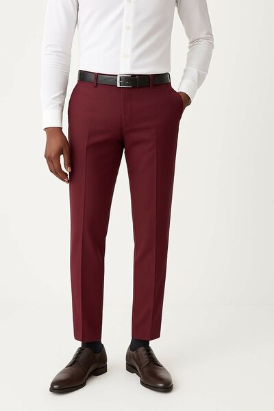 Pantalon homme bordeaux élégant