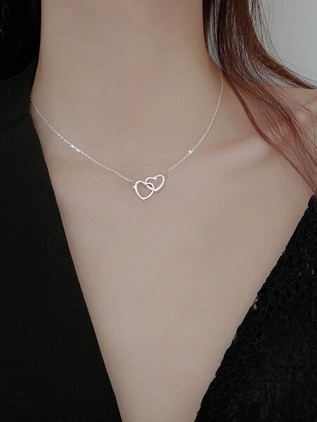 Collier Cœurs Entrelacés Argent