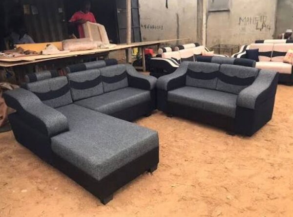 Canapé d'angle moderne gris