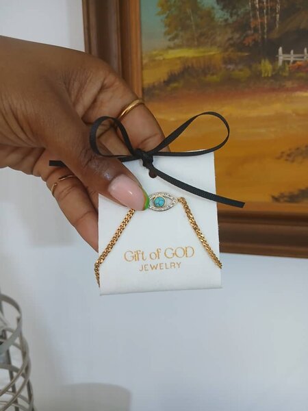 Bracelet chaîne avec œil protecteur