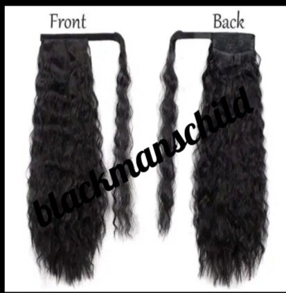 Deep curl 24 inches wrap around pony tail