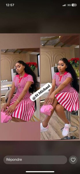 Robe rayée rose et blanc