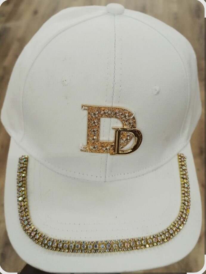 Casquette Blanche Strass Luxe
