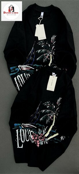 T-shirt tropical noir hommes