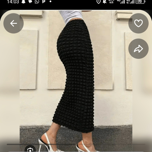 Jupe longue texturée noire