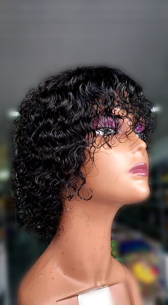 Short Black Curly Pixie Wig