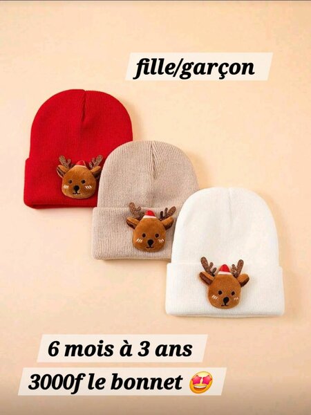 Bonnets Enfant Renne Hiver