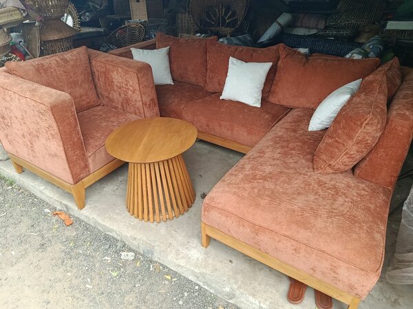 Canapé d'angle en velours