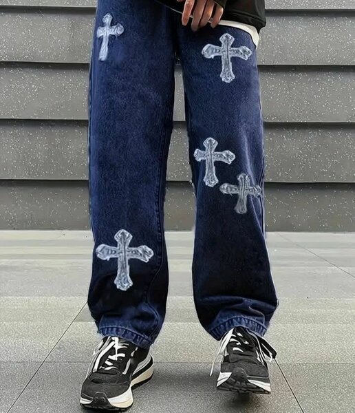 Jeans larges croix