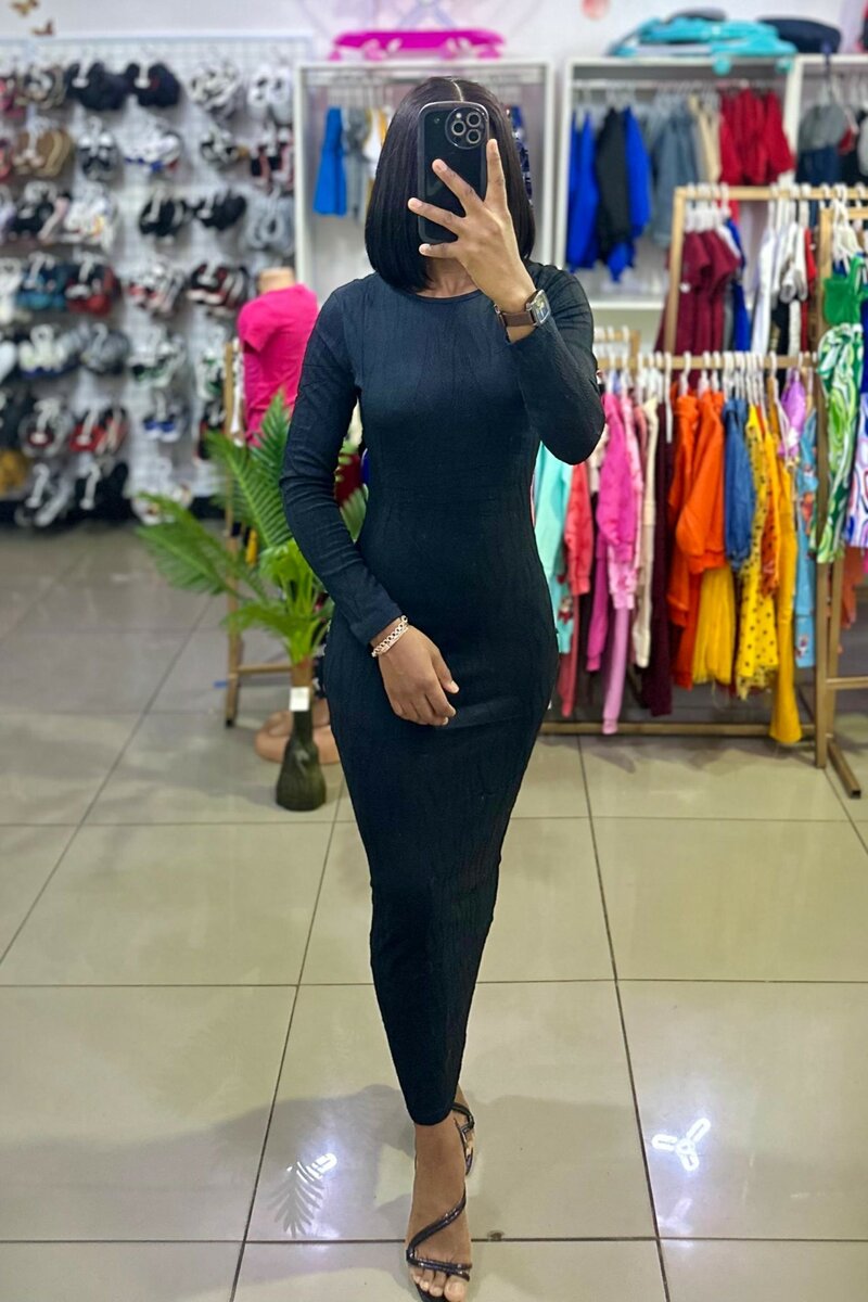 brown long dress with an ornament