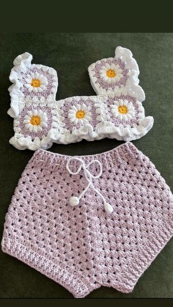Ensemble crochet floral