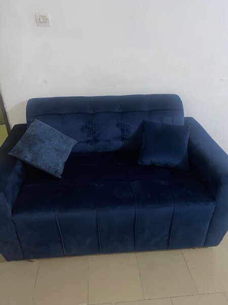 Canapé en velours bleu