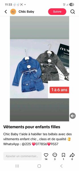 Ensemble en jean fillette