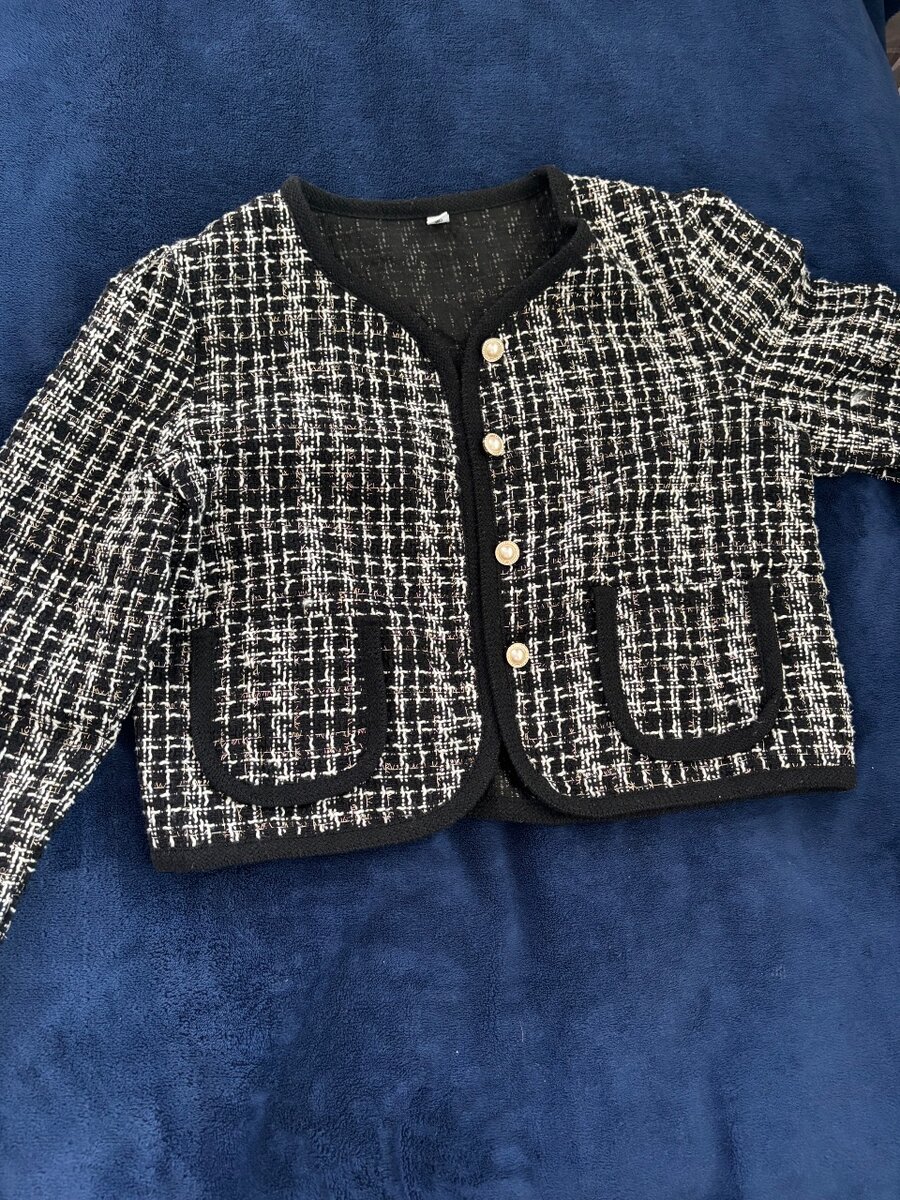 Твидовый пиджак в клетку