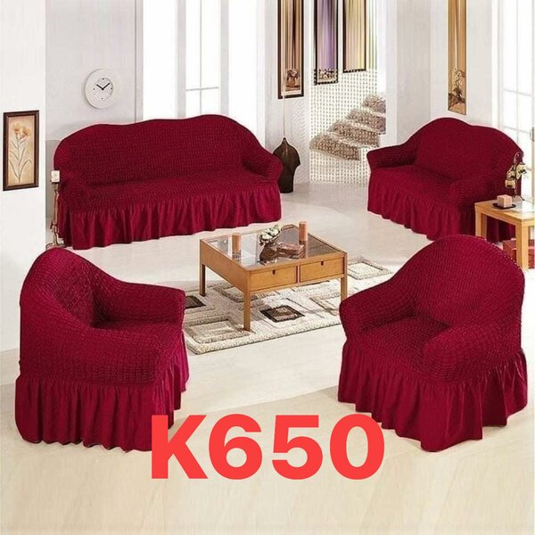 Universal slipcovers for upholstered furniture, burgundy