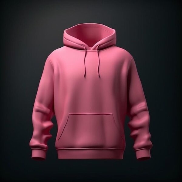 Plain heavy hoodie baby pink